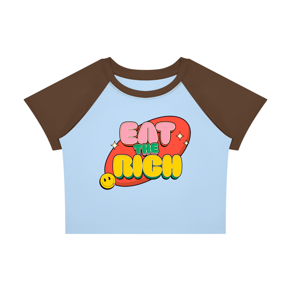 EAT THE RICH CUTESY Women’s Raglan Color Block Baby T-Shirt