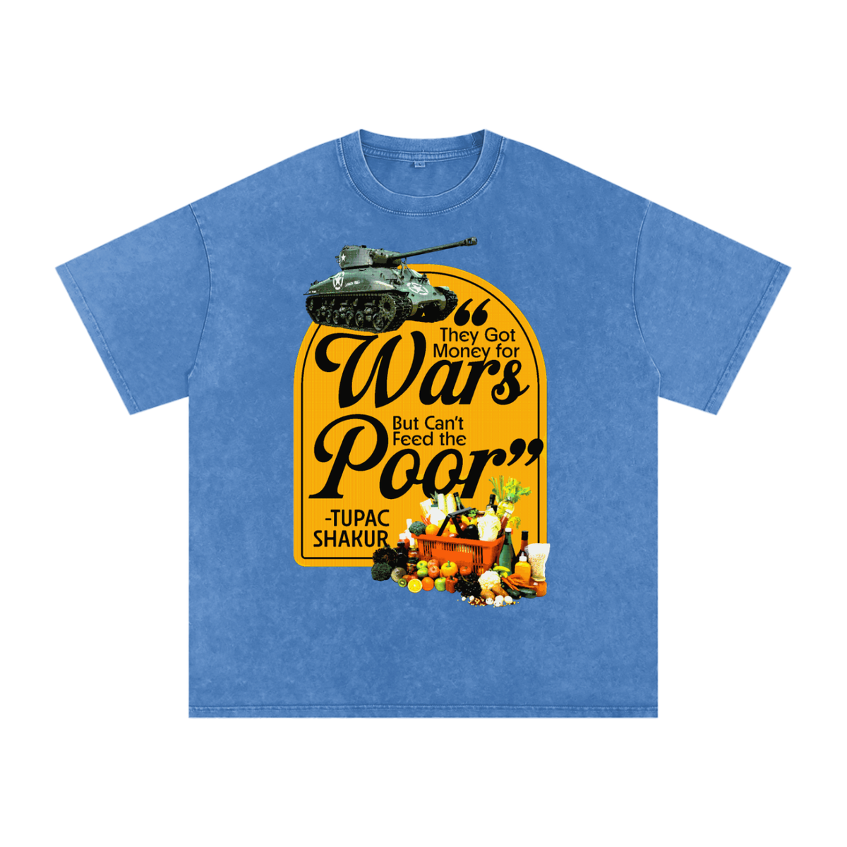Money For Wars  Snow Washed Oversized Cotton T-Shirt