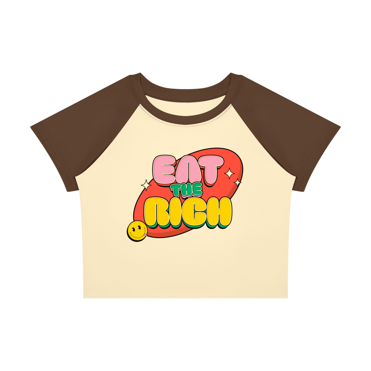 EAT THE RICH CUTESY Women’s Raglan Color Block Baby T-Shirt