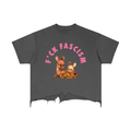 F*ck Fascism Vintage Wash Boxy Distressed Hem T-Shirt