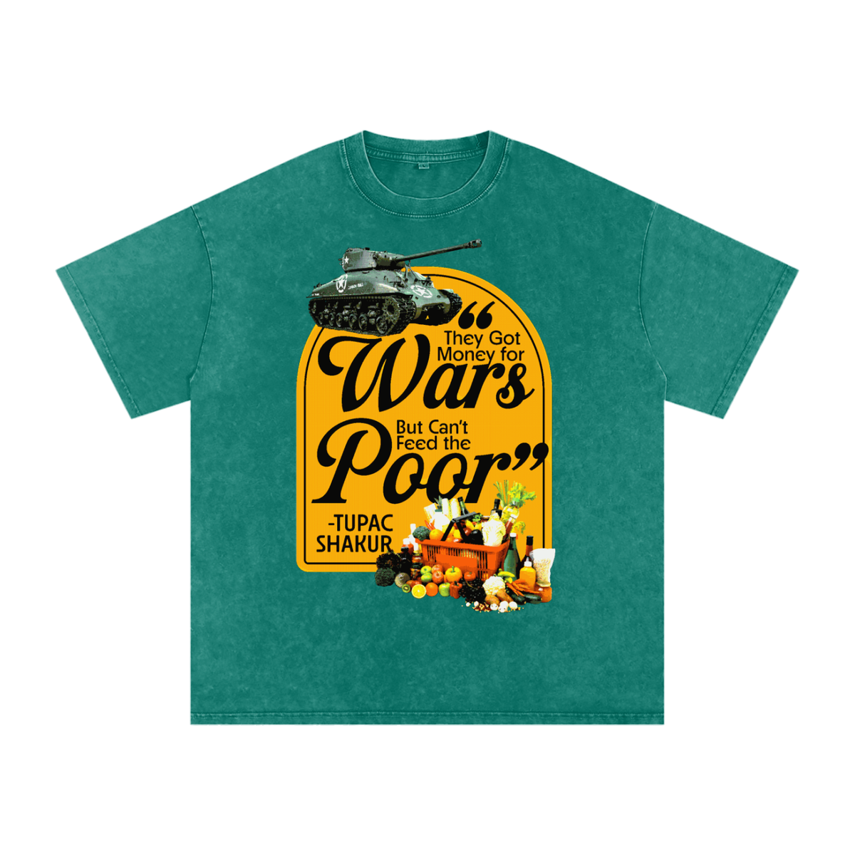 Money For Wars  Snow Washed Oversized Cotton T-Shirt