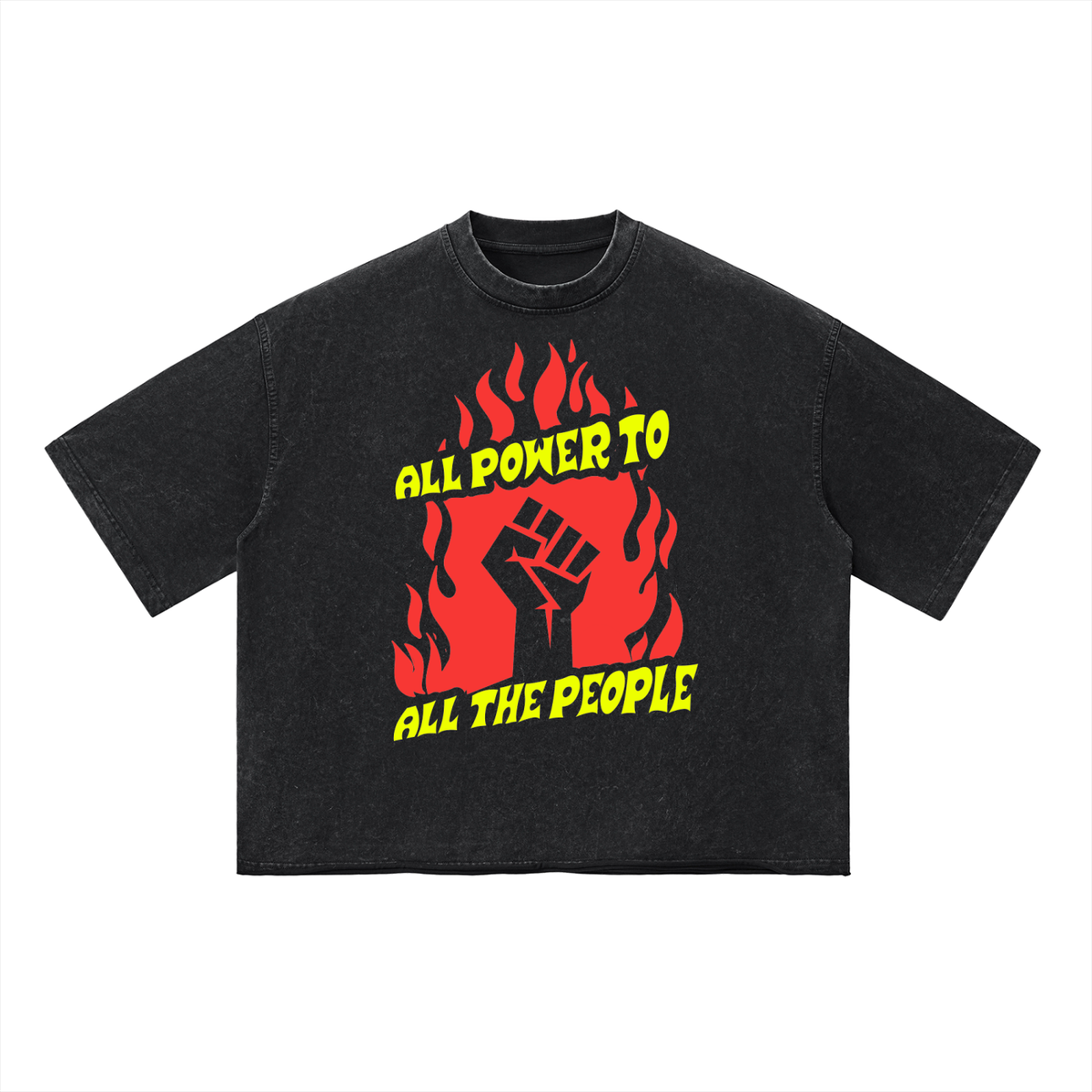 All Power to All the People Mineral Wash Boxy Cotton T-Shirt
