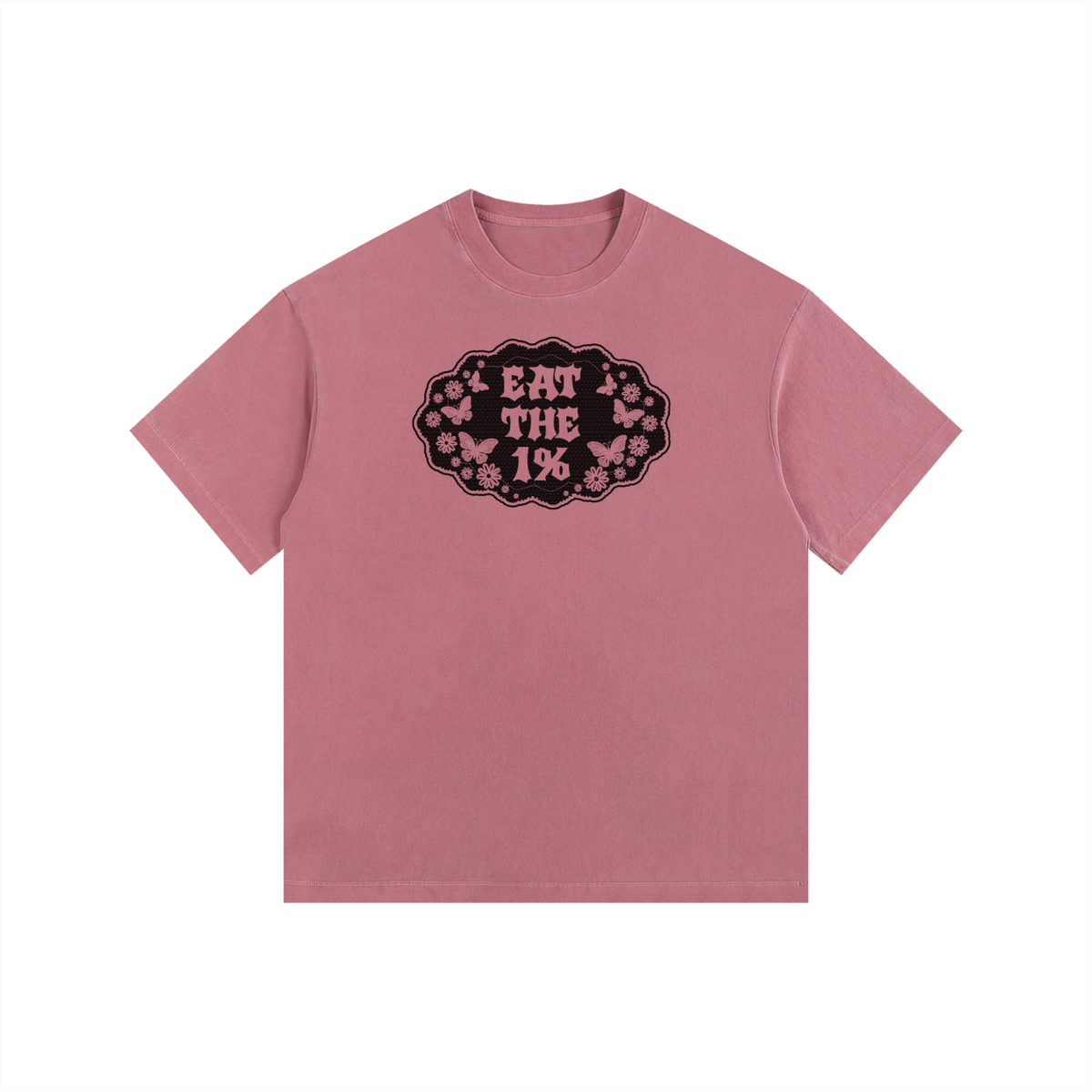 Eat the 1 Percent Black Print Unisex Oversized Cotton T-Shirt