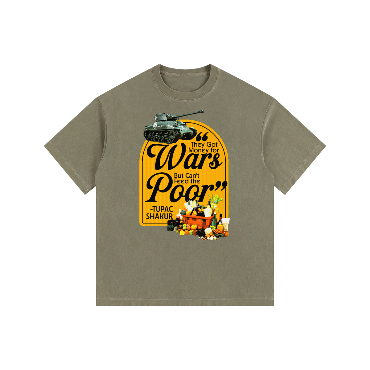 Money For Wars  Vintage Washed Oversized Cotton T-Shirt