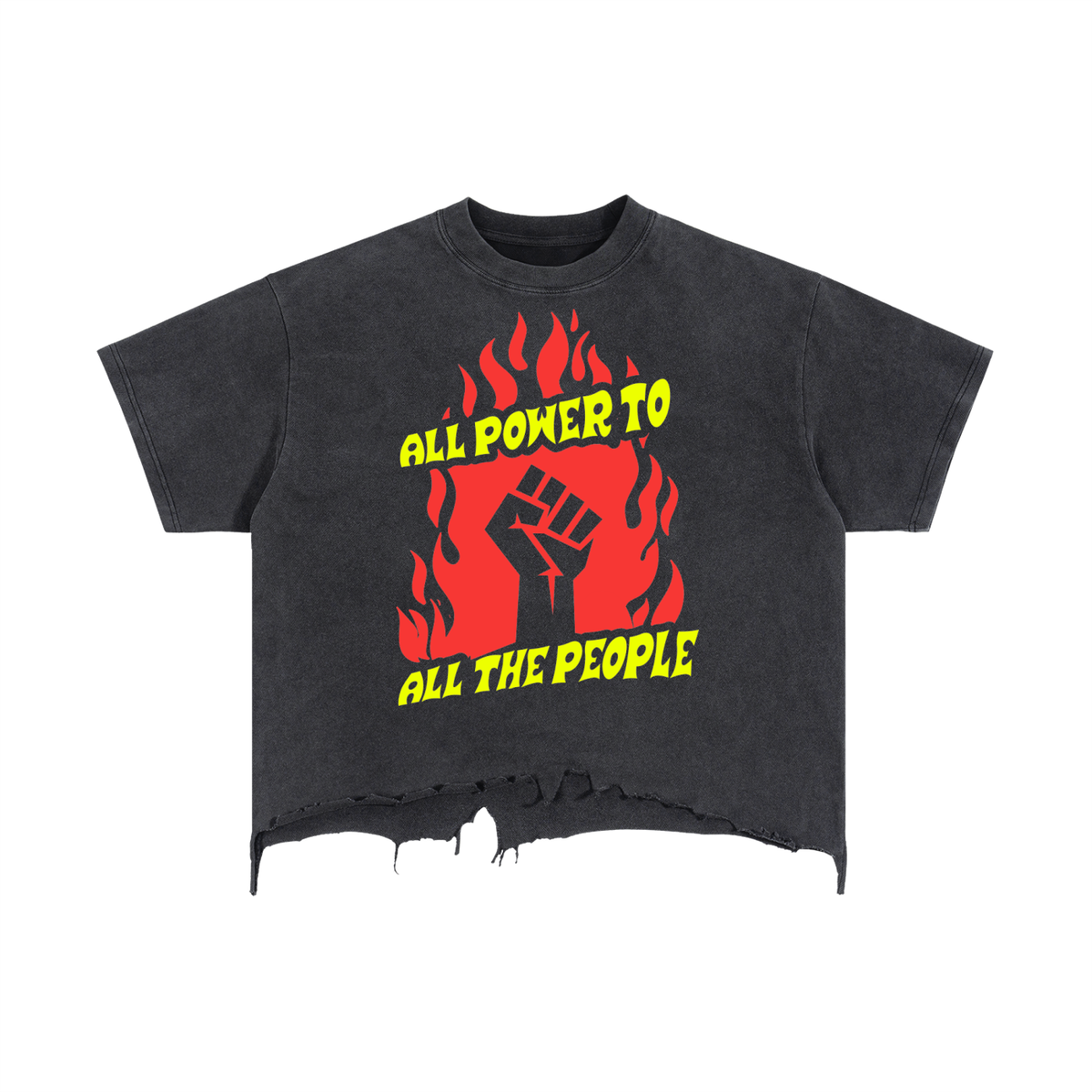 All Power to All the People Mineral Wash Boxy Cotton T-Shirt