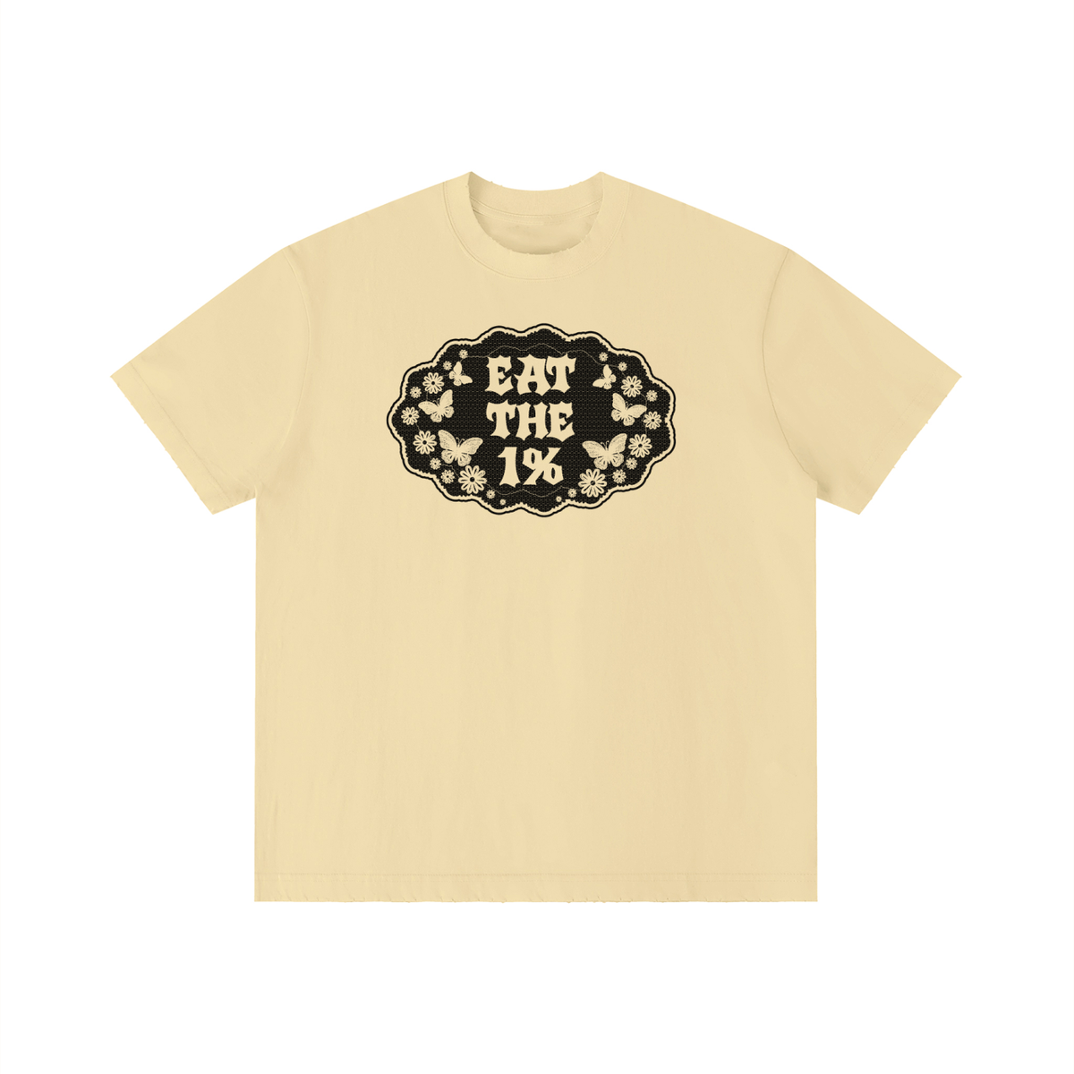 Eat the 1 Percent Black Print Unisex Oversized Cotton T-Shirt