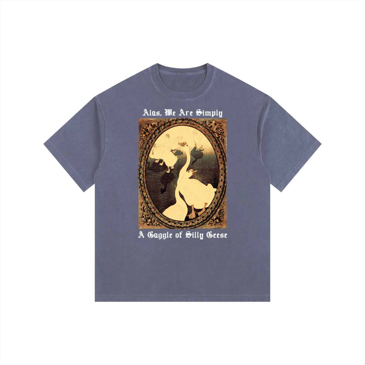 Silly Geese Vintage Washed Oversized Cotton T-Shirt
