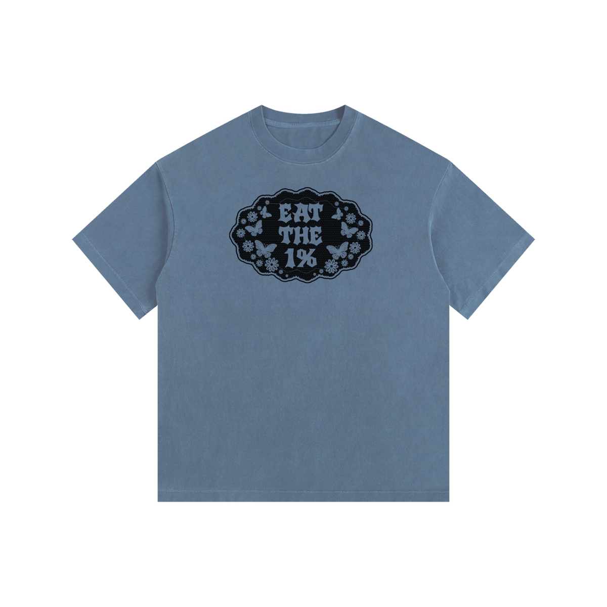 Eat the 1 Percent Black Print Unisex Oversized Cotton T-Shirt