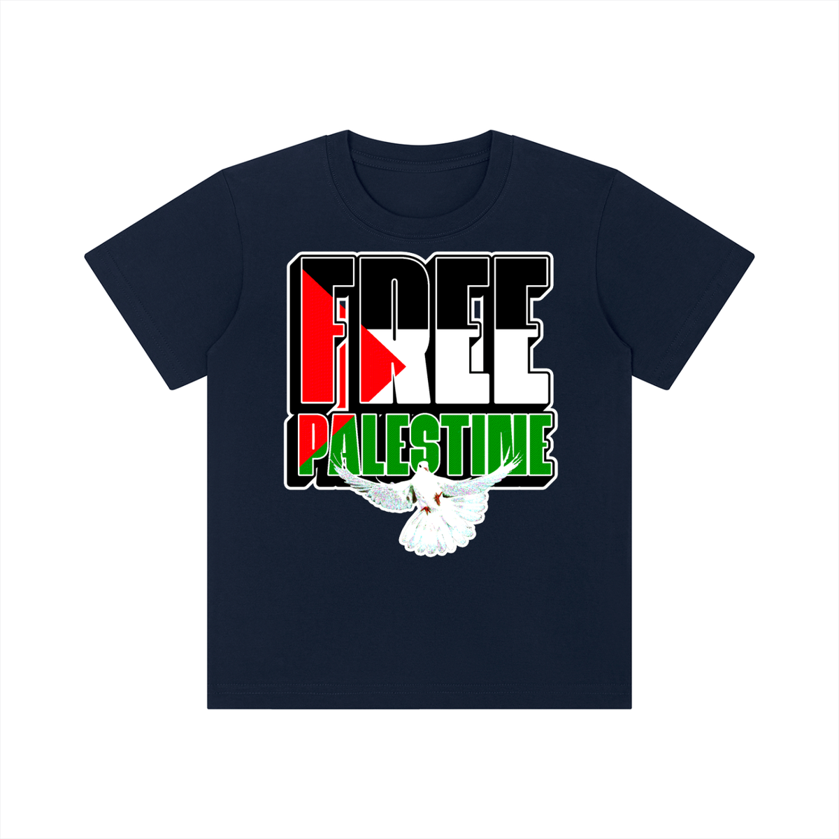 Free Palestine Kid's Crewneck Short Sleeve T-Shirt