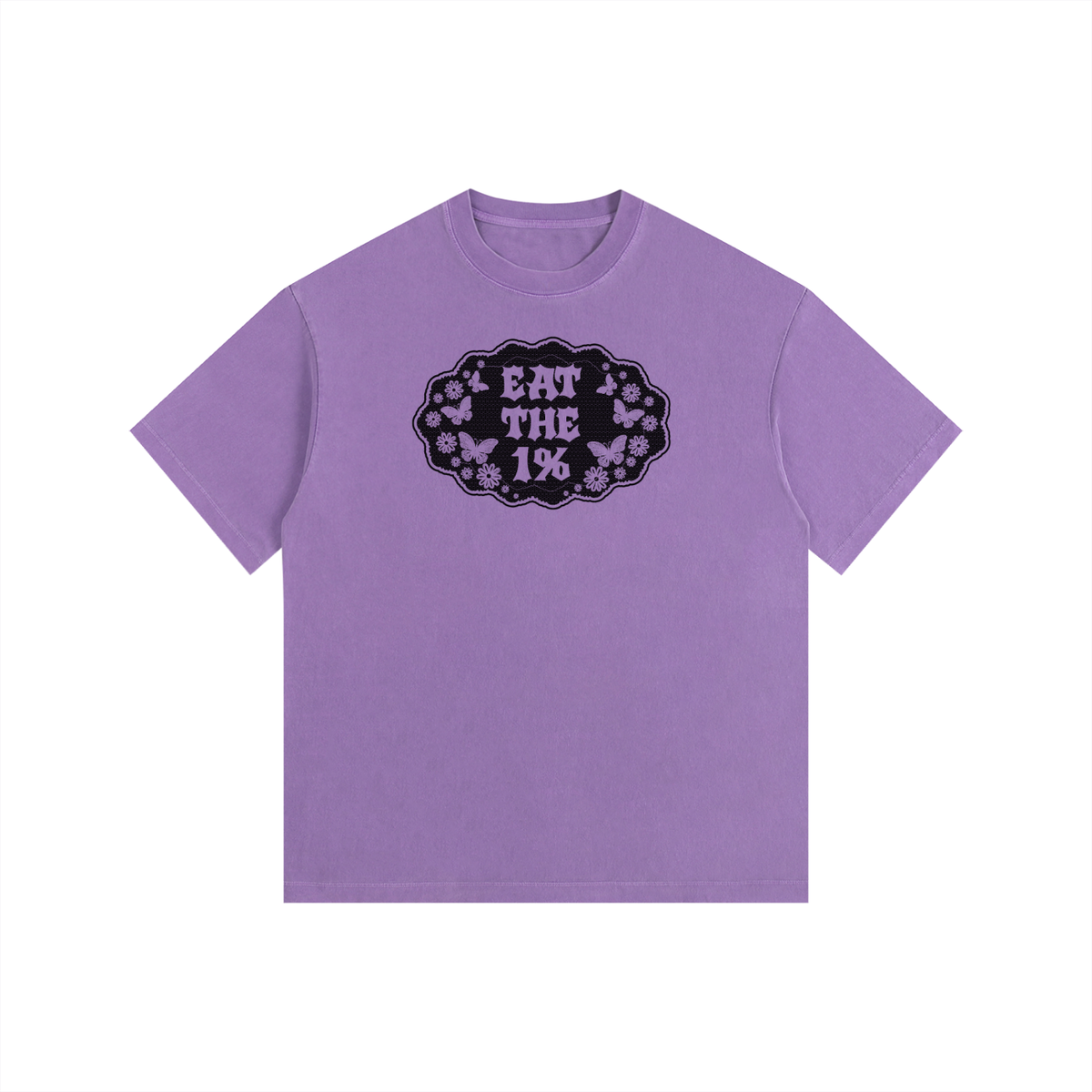 Eat the 1 Percent Black Print Unisex Oversized Cotton T-Shirt