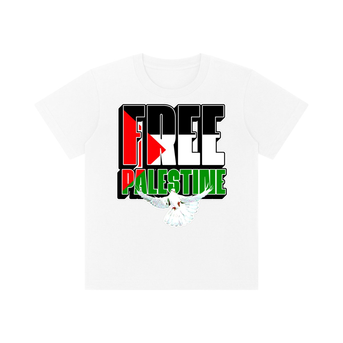 Free Palestine Kid's Crewneck Short Sleeve T-Shirt