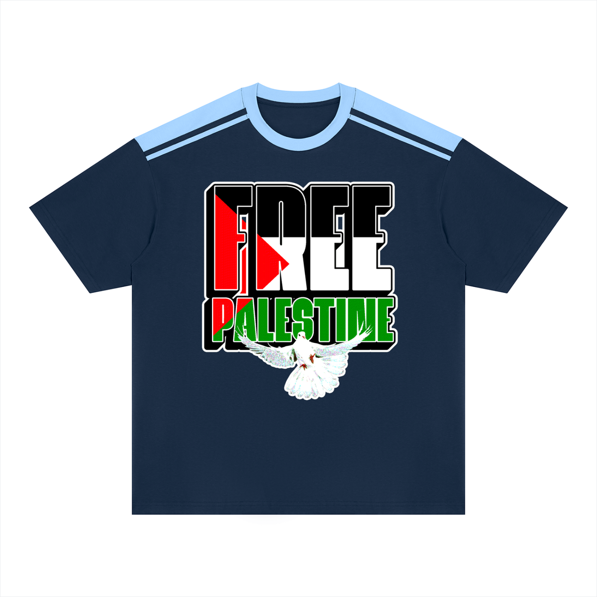 Free Palestine  Unisex Color Block Loose T-Shirt
