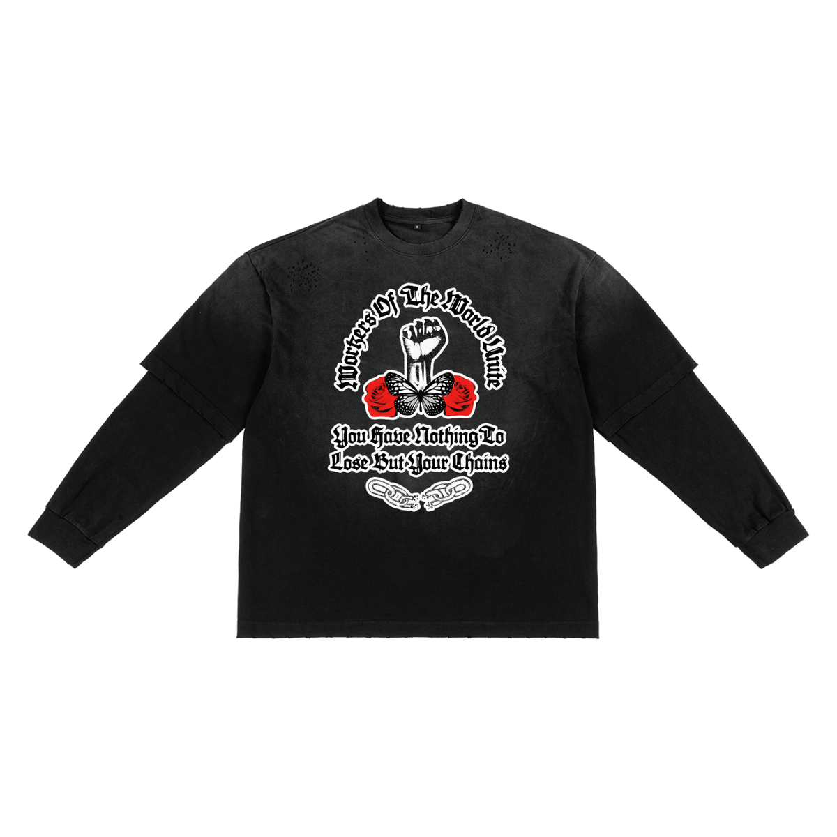 Workers of the World Unite Unisex Heavyweight Long Sleeve T-Shirt
