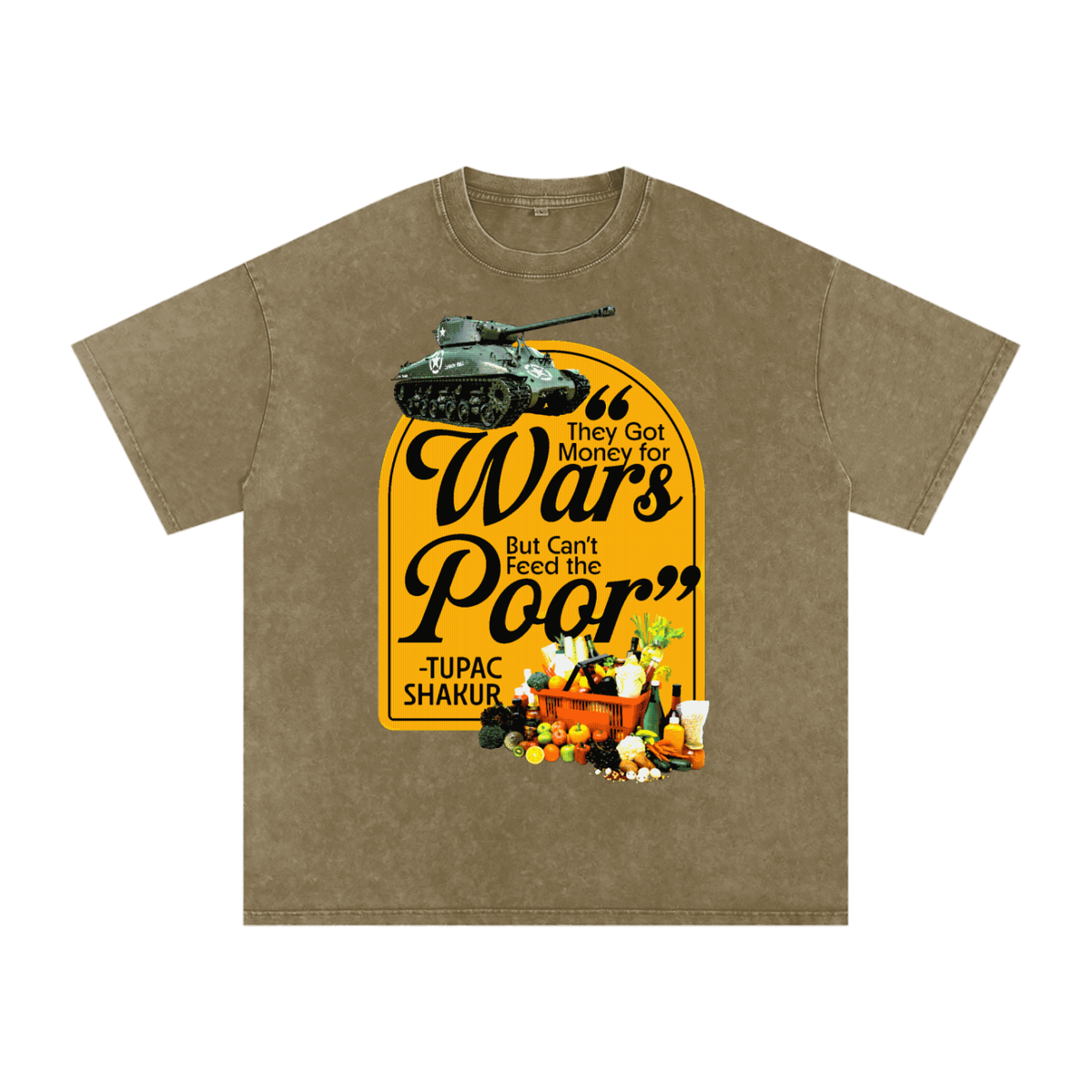 Money For Wars  Snow Washed Oversized Cotton T-Shirt