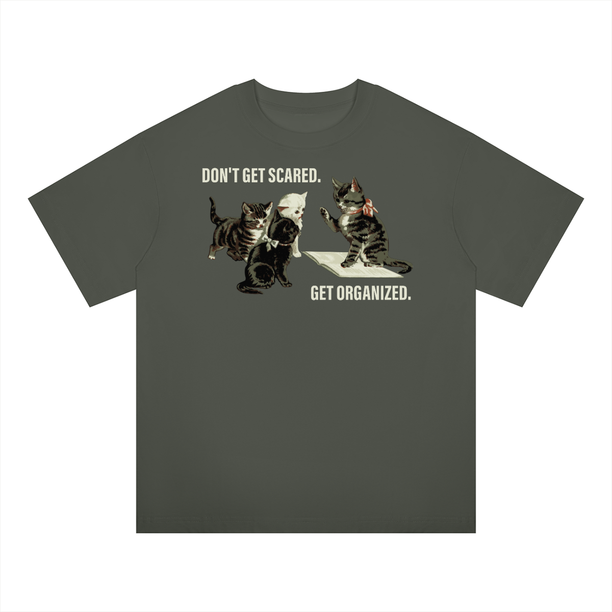 Get Organized Cats Unisex Oversized Drop Shoulder T-Shirt