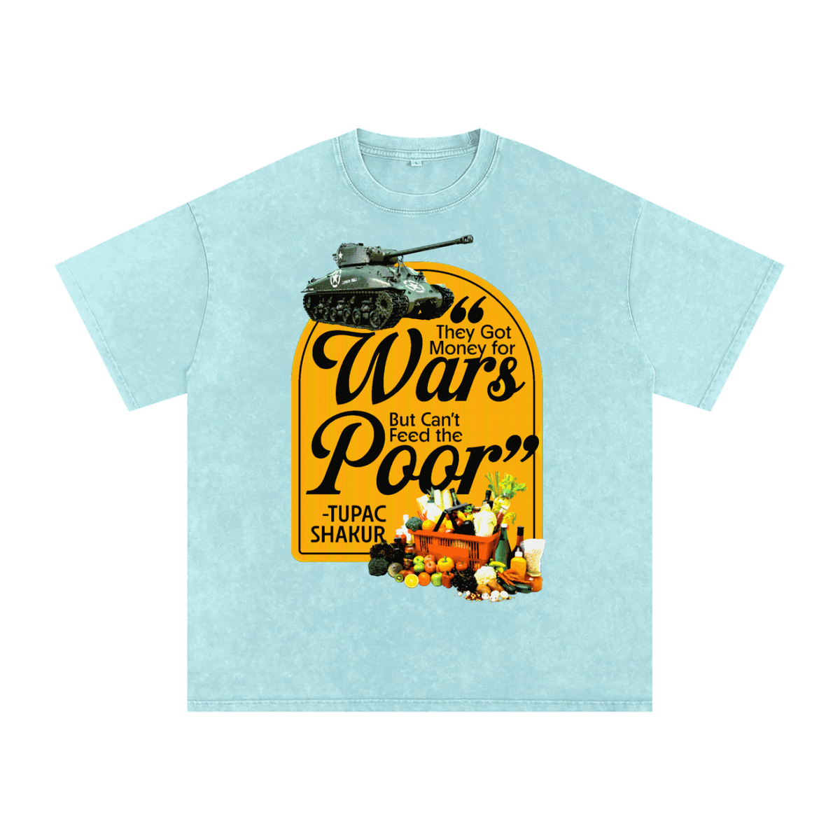 Money For Wars  Snow Washed Oversized Cotton T-Shirt