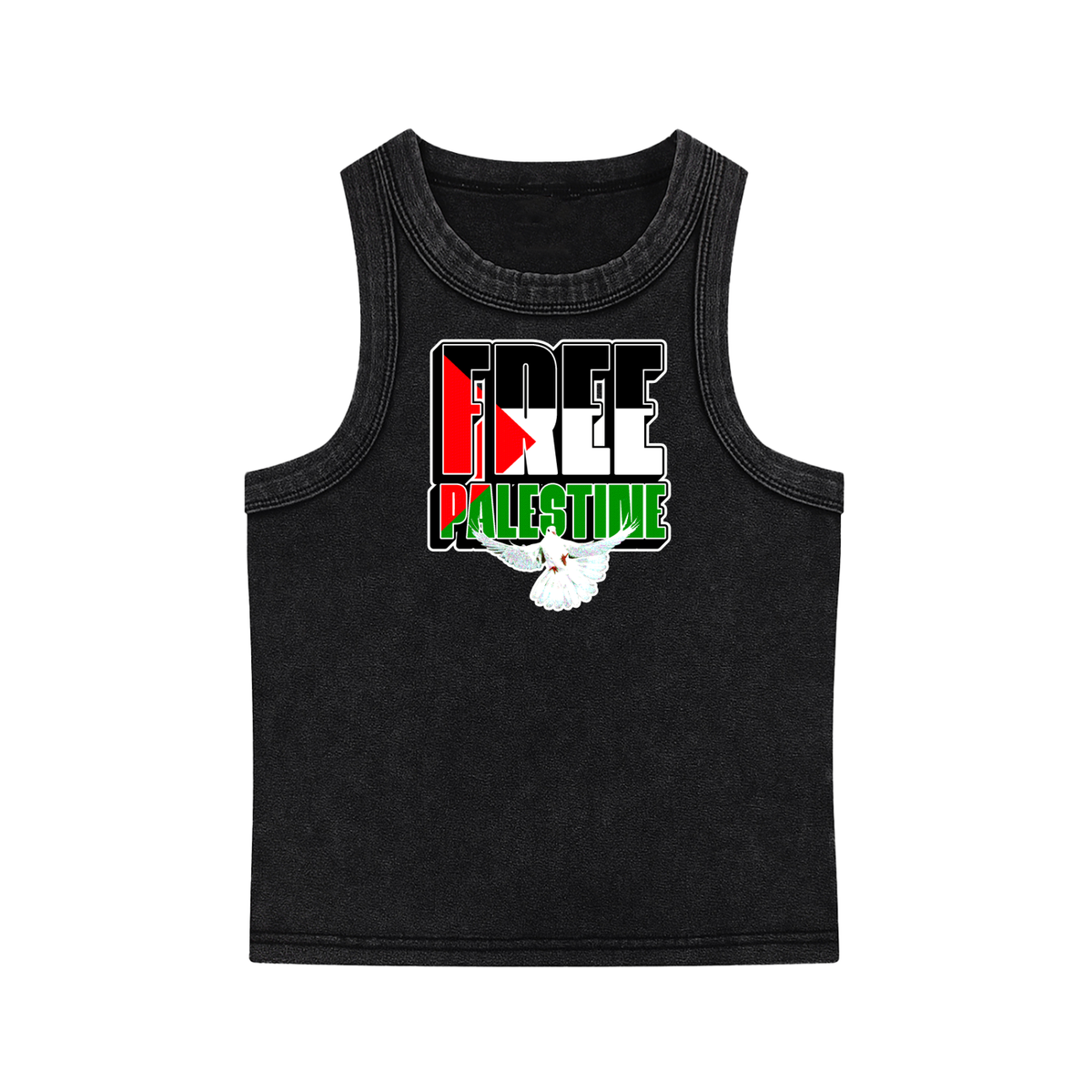 Free Palestine  Snow Washed Tank Top