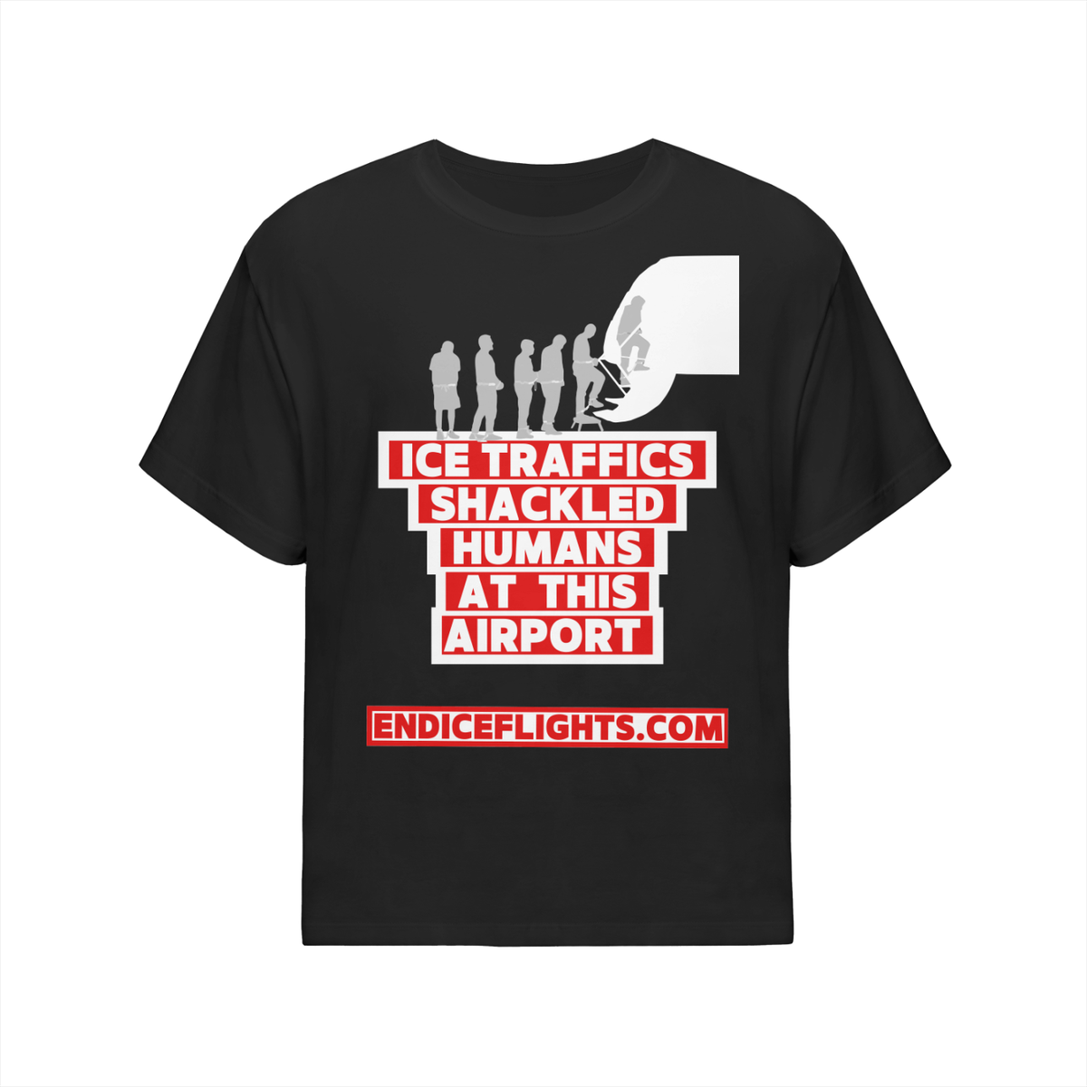 ICE Traffics Shackled People Oversized Cotton T-Shirt